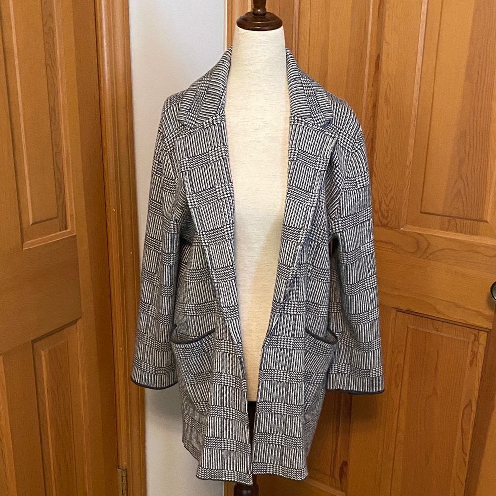J. Crew Black and White Striped Blazer
